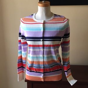 NWOT!! Land’s End Striped Cardigan Sweater